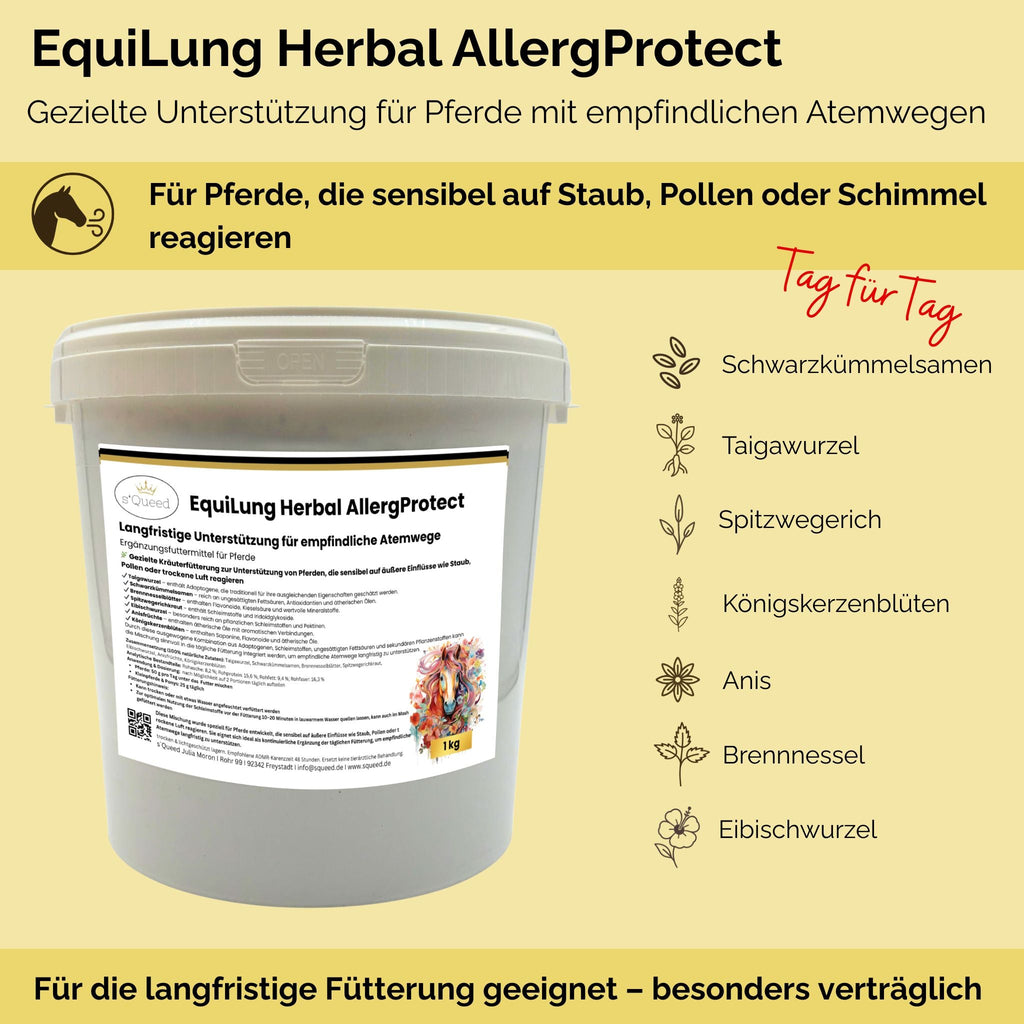EquiLung Herbal AllergProtect – Hustenkräuter für Pferde zur Langzeitfütterung - TierVita