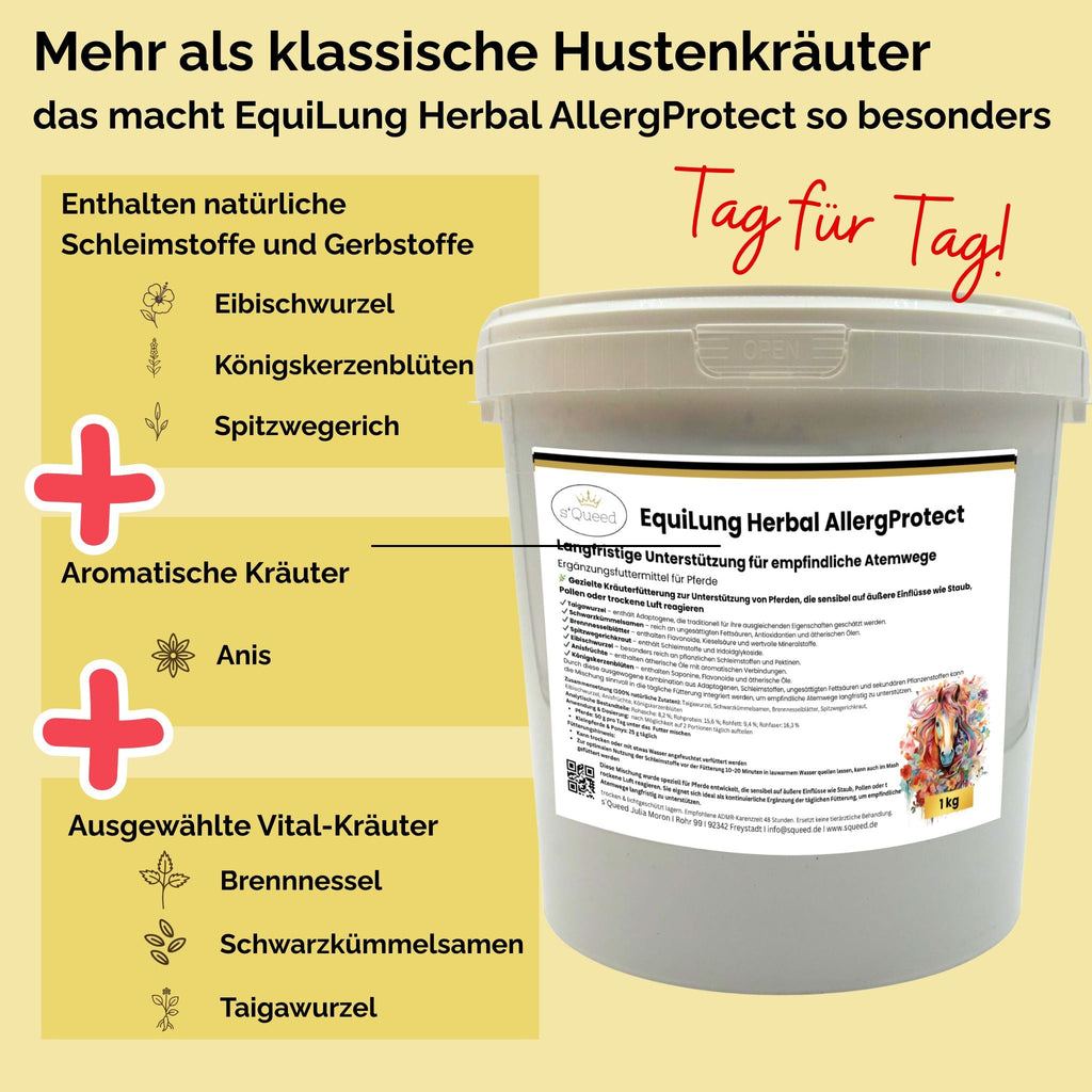 EquiLung Herbal AllergProtect – Hustenkräuter für Pferde zur Langzeitfütterung - TierVita