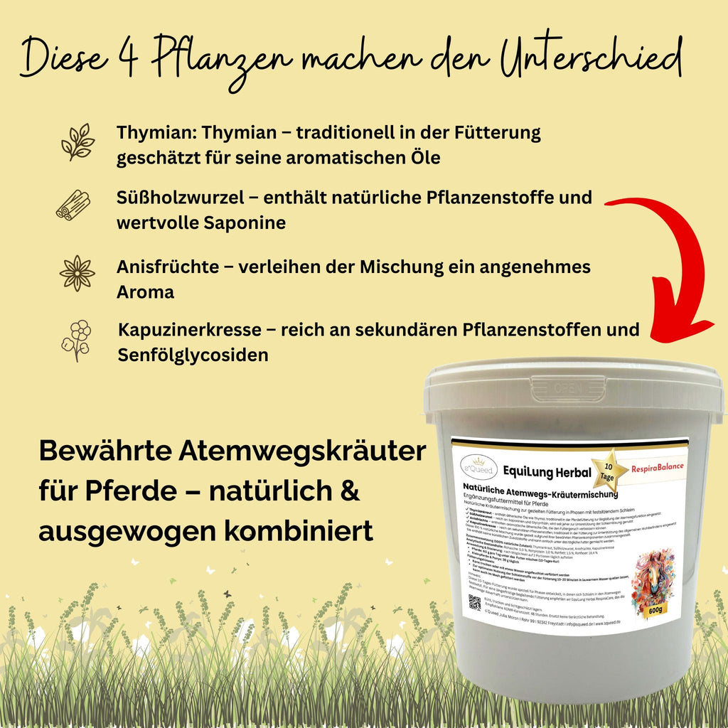 EquiLung Herbal RespiraBalance – Kräutermischung für Pferde in Phasen erhöhter Schleimbildung oder bei beanspruchten Atemwegen - TierVita