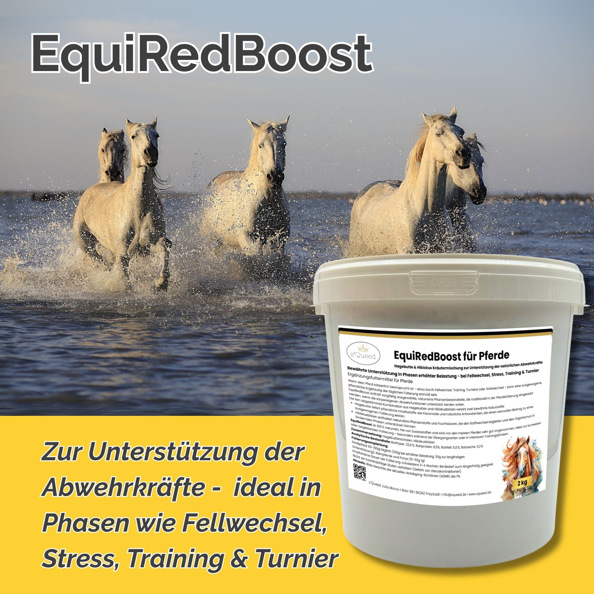 Kräutermischung EquiRedBoost 2kg für Pferde – Hagebutte & Hibiskus