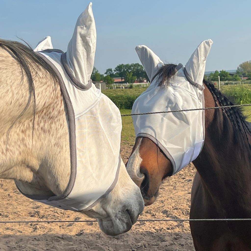 Fliegenmaske Fliegenohren Fliegenschutz für Pferde - TierVita
