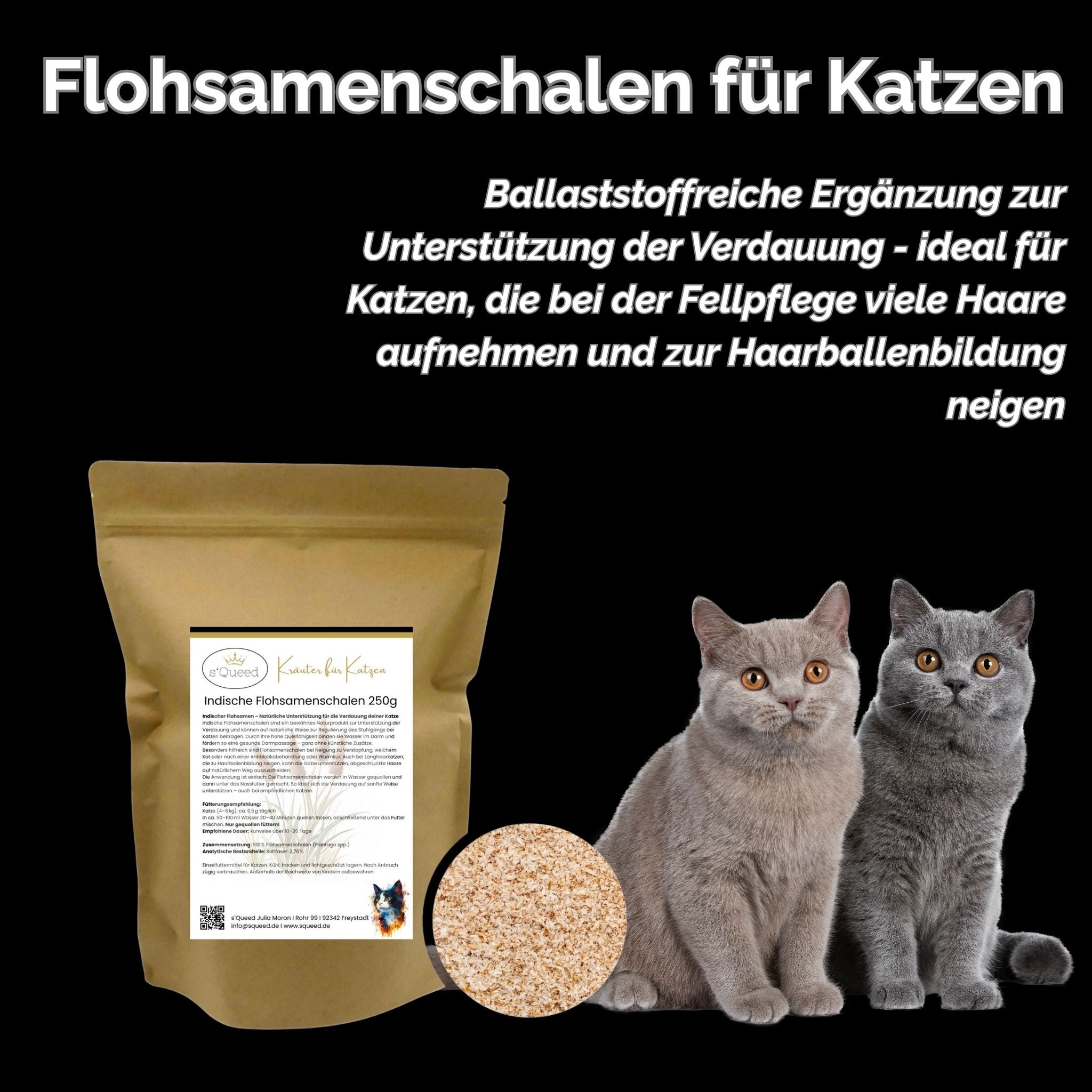 Flohsamenschalen Katze 250g - TierVita