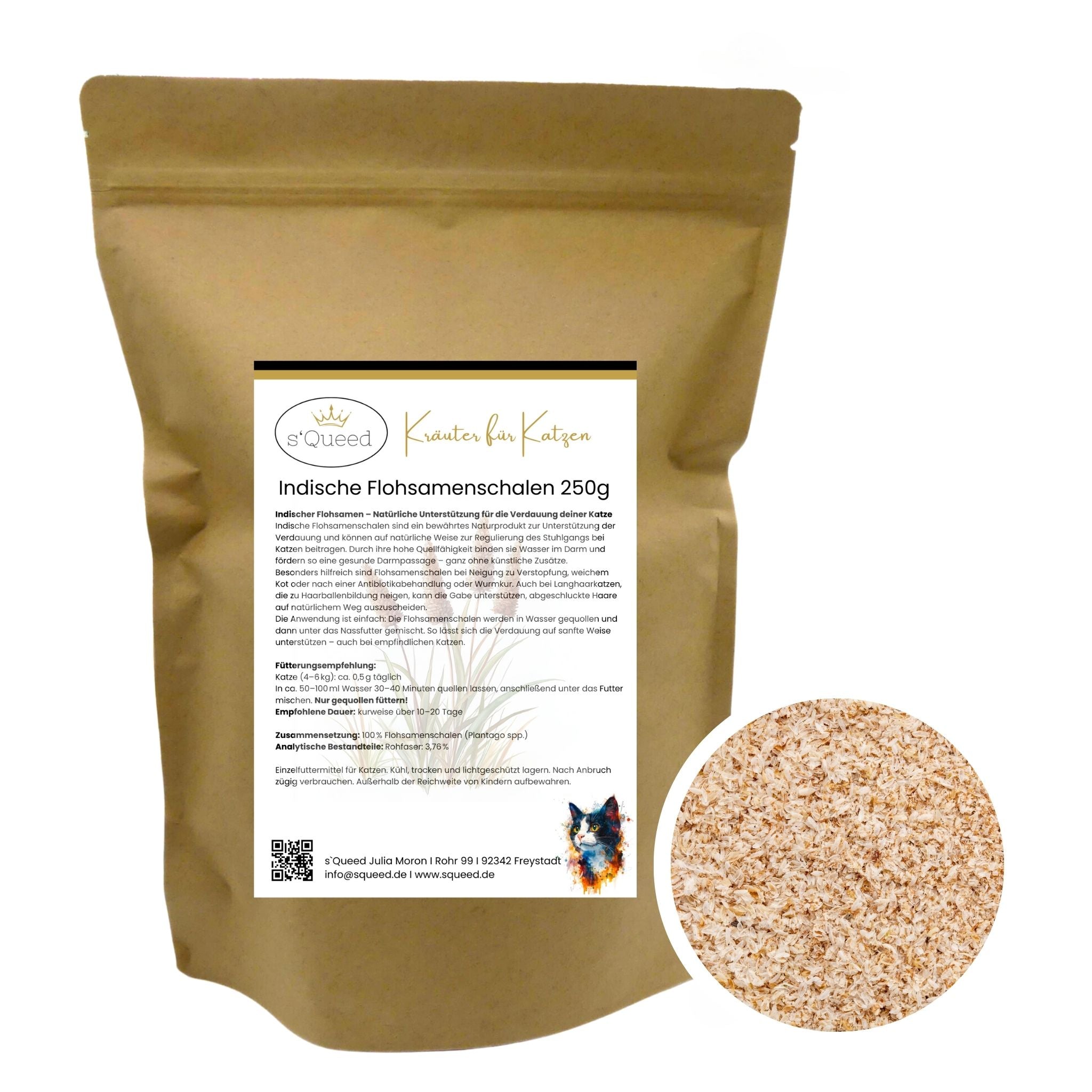 Flohsamenschalen Katze 250g - TierVita