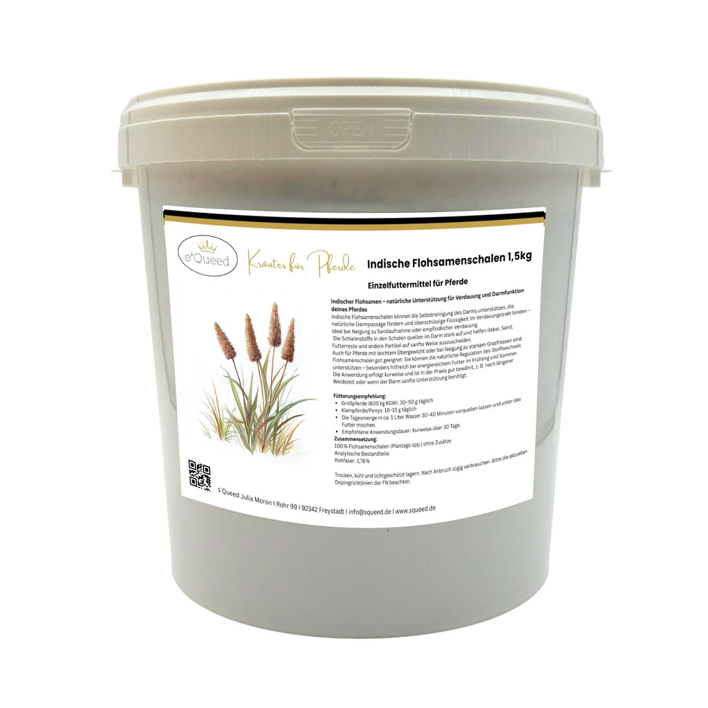 Flohsamenschalen Pferd 1,5 kg - bei Kotwasser und empfindlicher Verdauung - TierVita