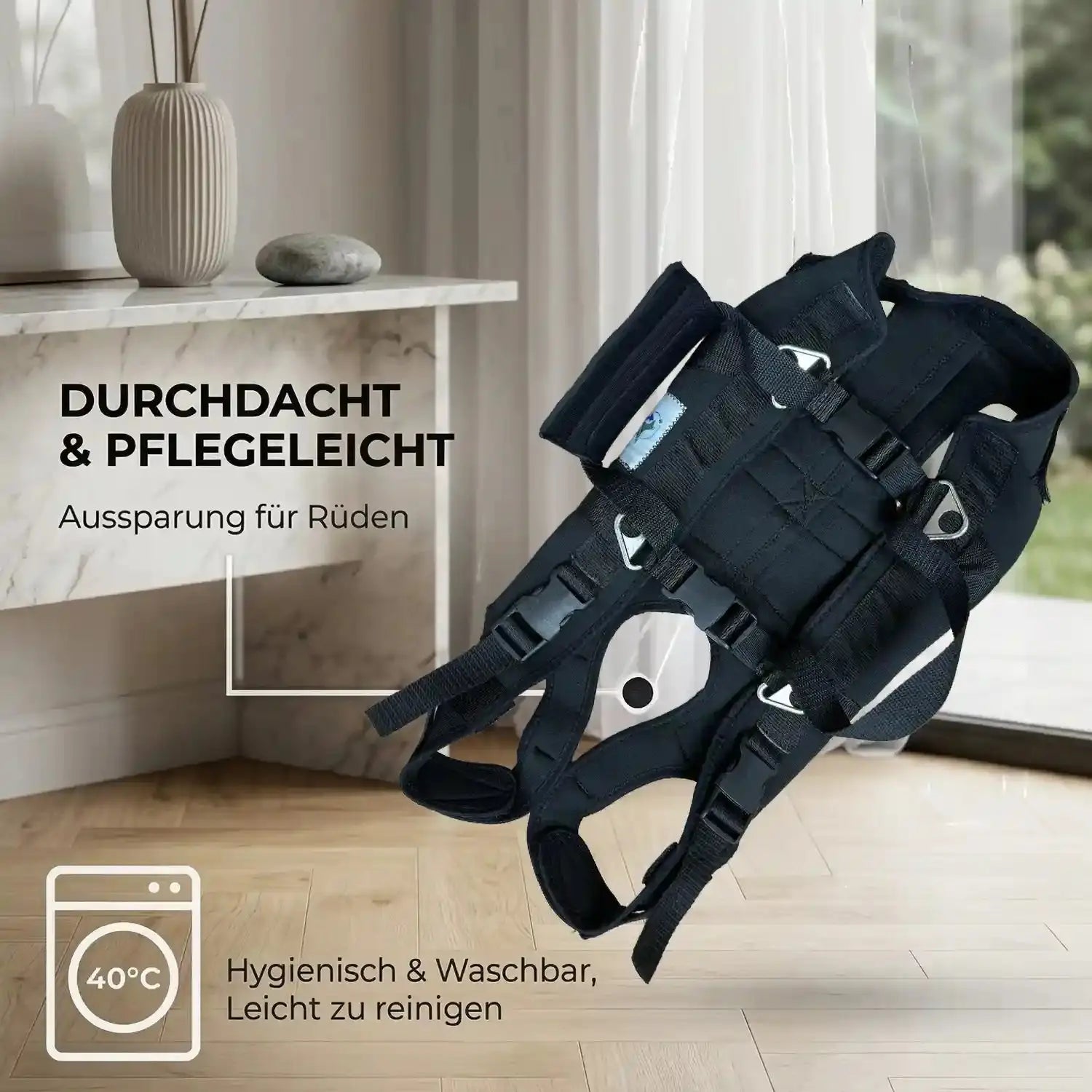 Durchgehende Tragehilfe für Hunde