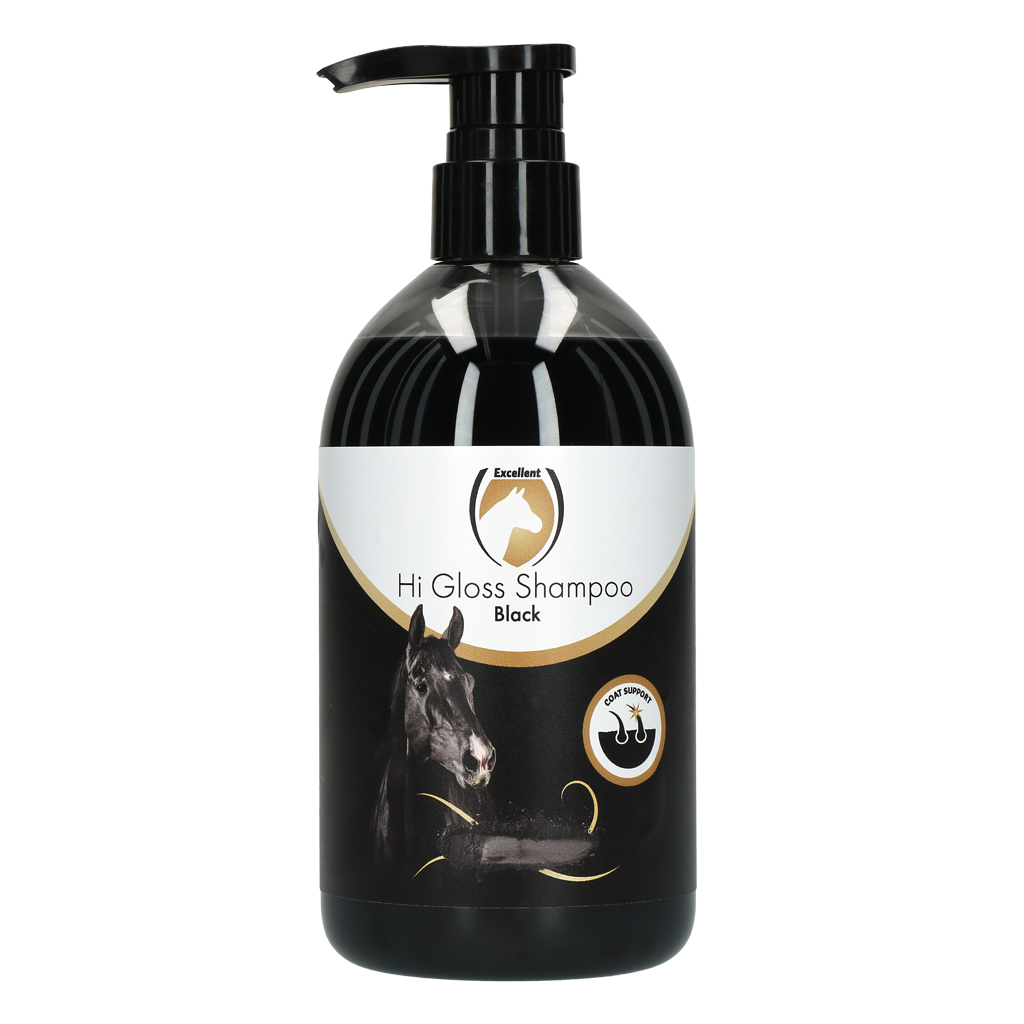 Excellent Horse Hi Gloss Shampoo Schwarz – Pferdeshampoo für Friesenpferde 500 ml