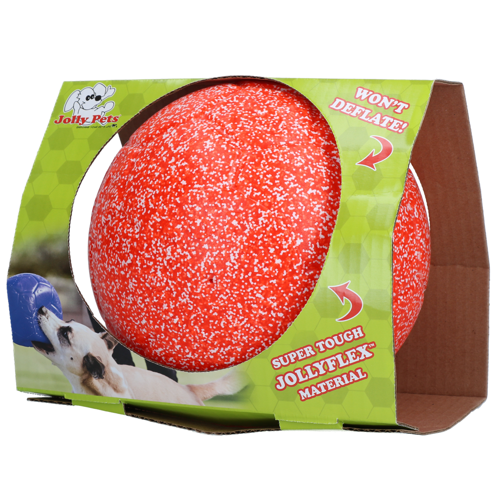 Jolly Soccer Ball Hundespielzeug – Bissfest & schwimmfähig | Orange L 20cm