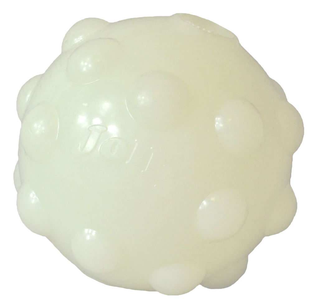 Jolly Jumper Gummiball Glow in the Dark für Hunde – Robust & leuchtend | Weiß S 7,6cm