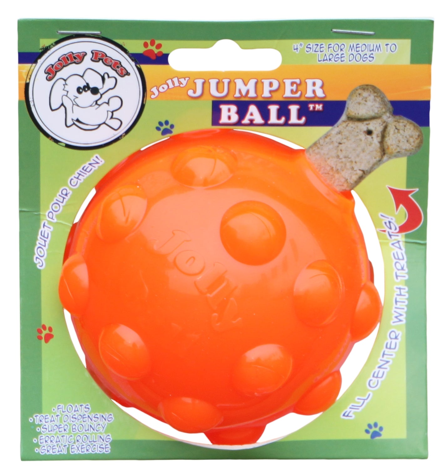 Jolly Jumper Gummiball für Hunde – Extrem robust für starke Beißer | Orange M 10cm