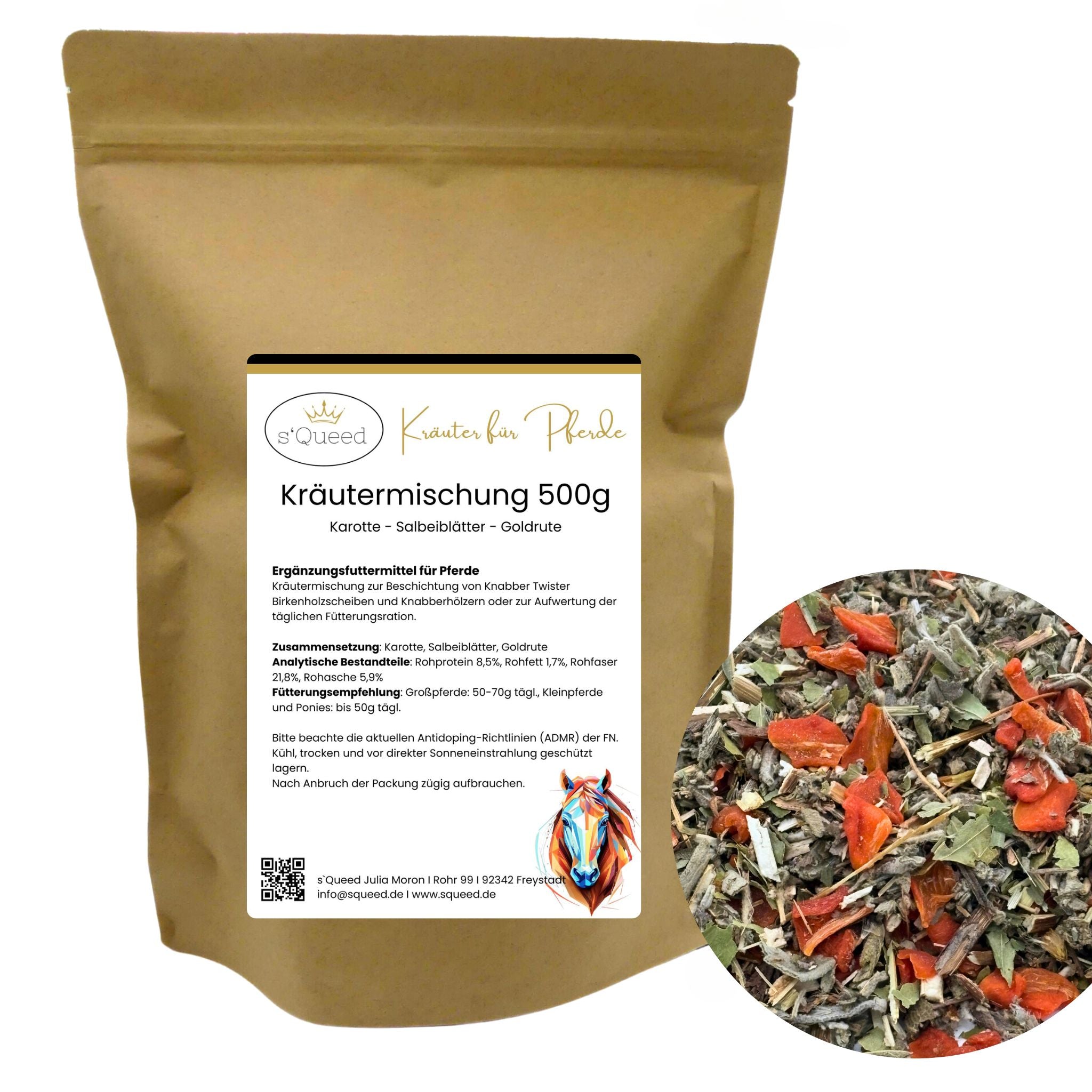 Kräutermischung 500g zur DIY Beschichtung von Knabber Twister Scheiben und Birkenhölzern - TierVita