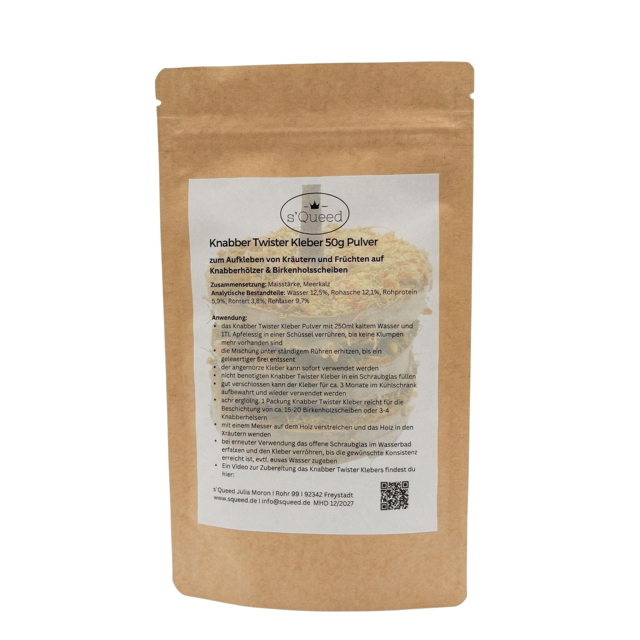 Knabber Twister Kleber 50g für Pferde – DIY Knabberspielzeug Beschichtung