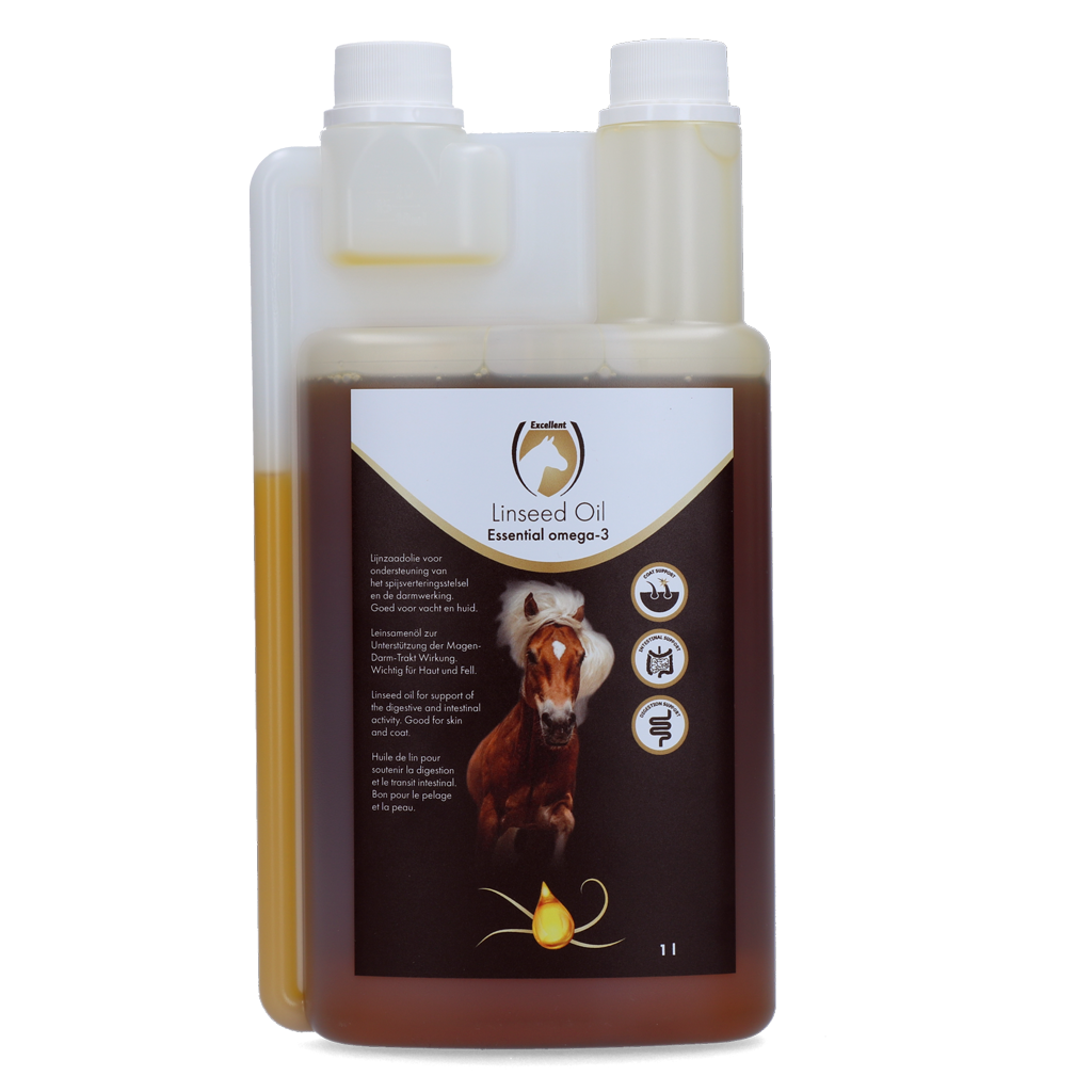 Excellent Horse Leinsamenöl – Kaltgepresstes Öl für Pferde, 1 l