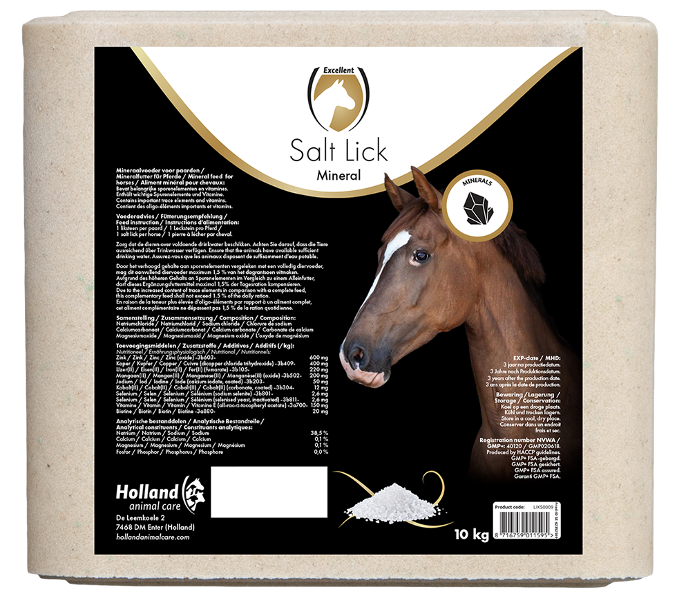 Excellent Horse Salt Lick Mineral – Mineralischer Leckstein für Pferde, 10 kg