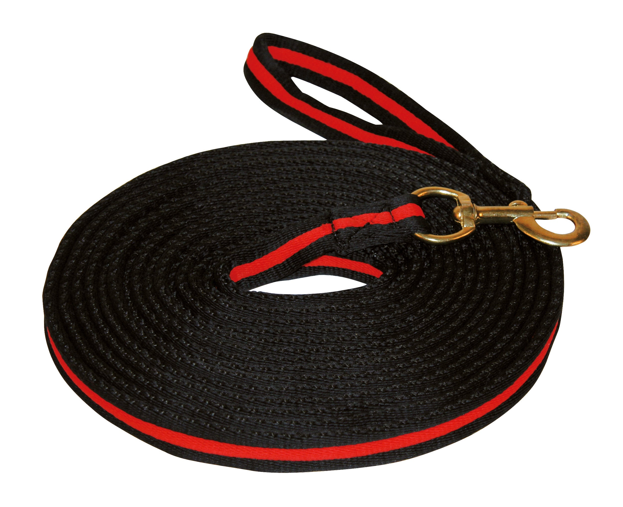 Longierleine soft lux schwarz mit Verschluss 8 m Rot