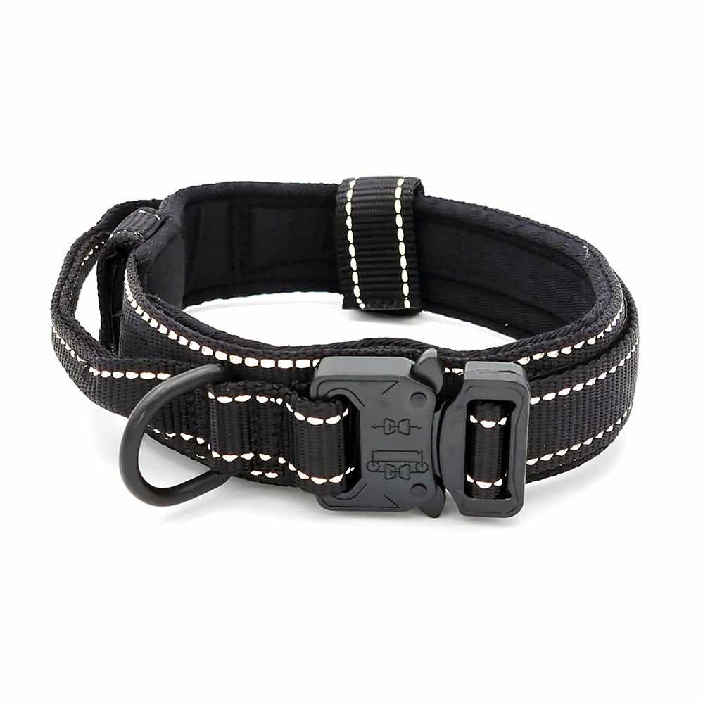Taktisches Hundehalsband mit Griff und Reflektionsnähten