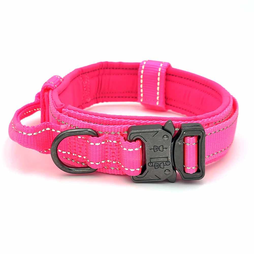 Taktisches Hundehalsband mit Griff und Reflektionsnähten
