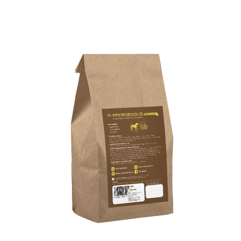 Pferdegold® Haut & Fell – Ergänzungsfutter für Fell & Haut des Pferdes mit Biotin & Zink