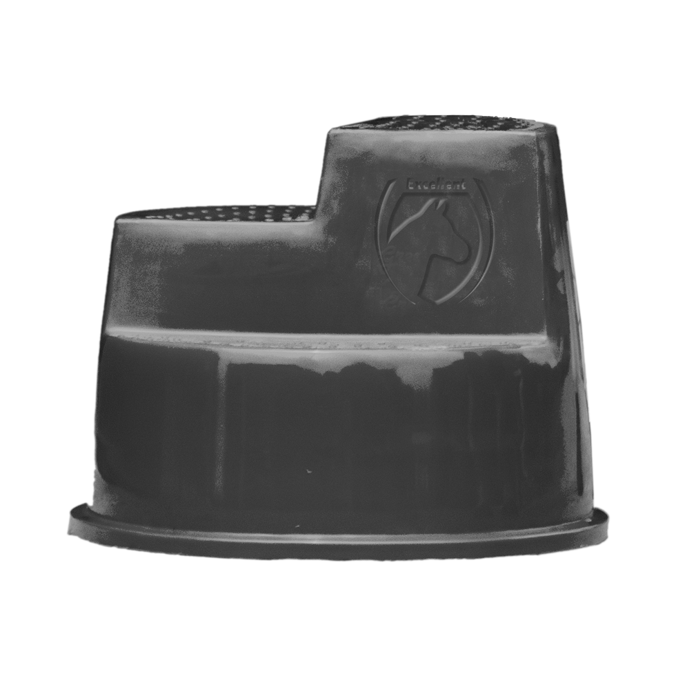 Excellent Horse Aufstiegshilfe 3 Stufen Schwarz – Stabile Montiertreppe für Pferde & Ponys