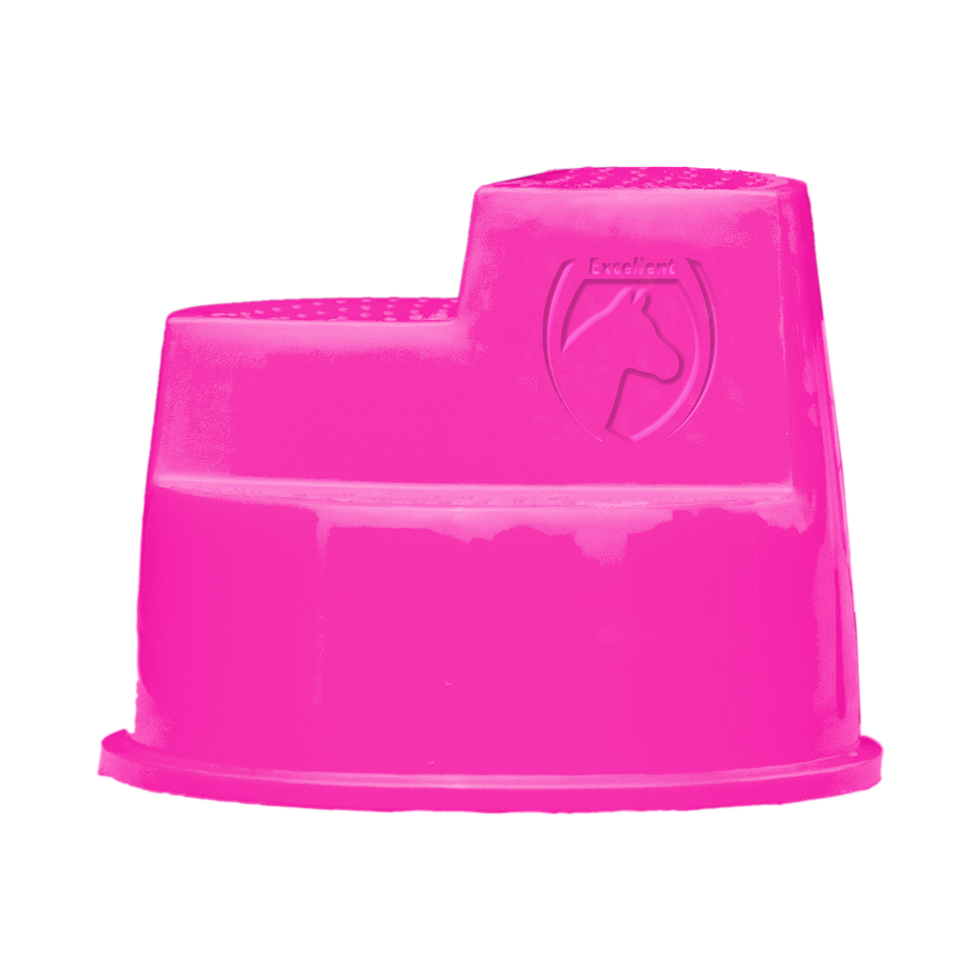 Excellent Horse Aufstiegshilfe 3 Stufen Rosa – Stabile Montiertreppe für Pferde & Ponys