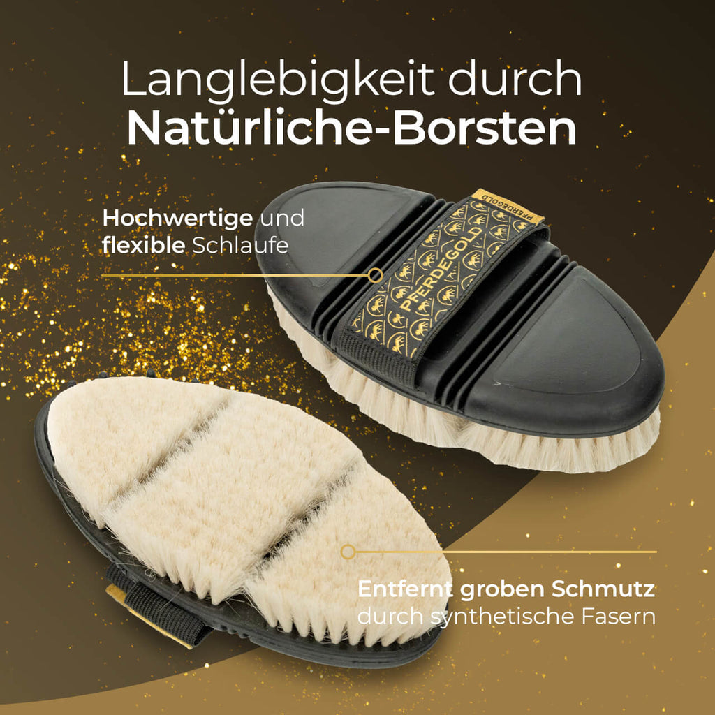 Pferdegold® Glanzbürste – Fellpflegebürste für glänzendes Pferdehaar
