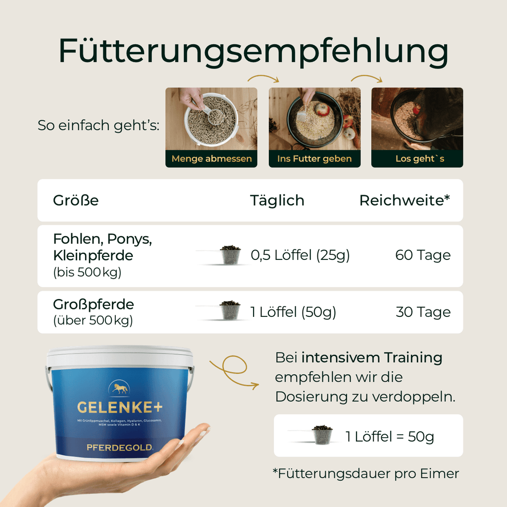 Pferdegold® Gelenke+ 2.0 – Gelenknahrung für Pferde mit Omega 3