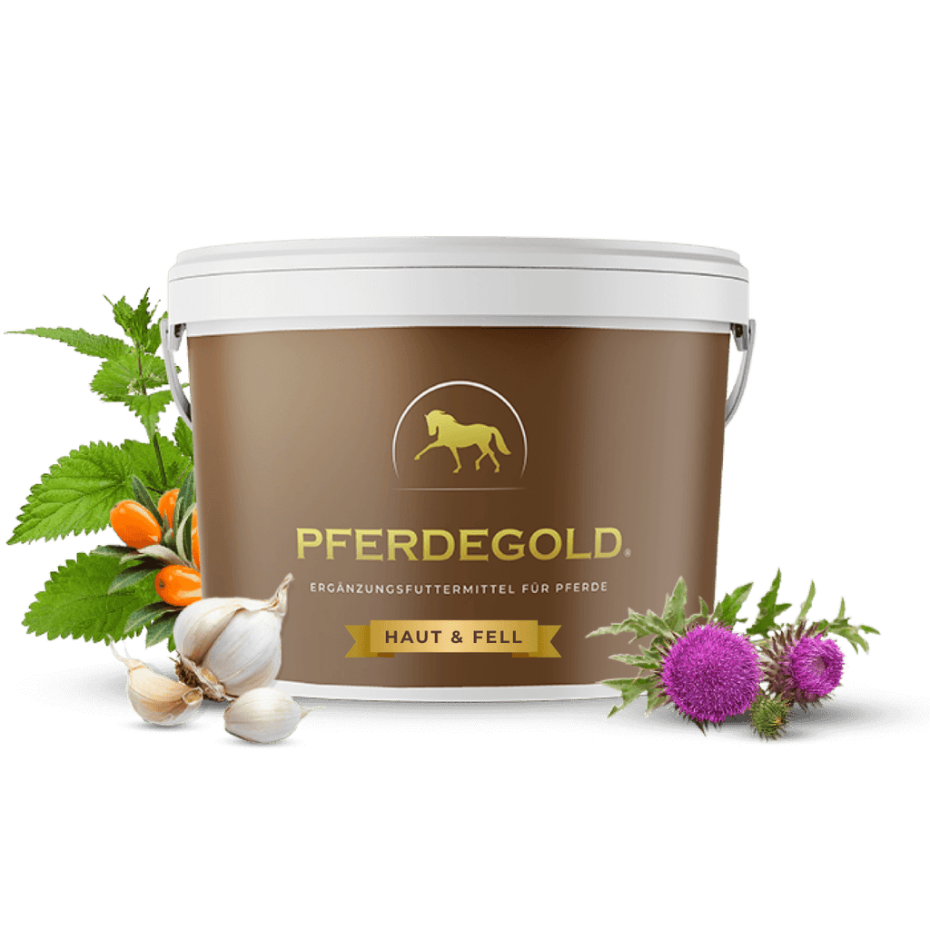 Pferdegold® Haut & Fell – Ergänzungsfutter für Fell & Haut des Pferdes mit Biotin & Zink