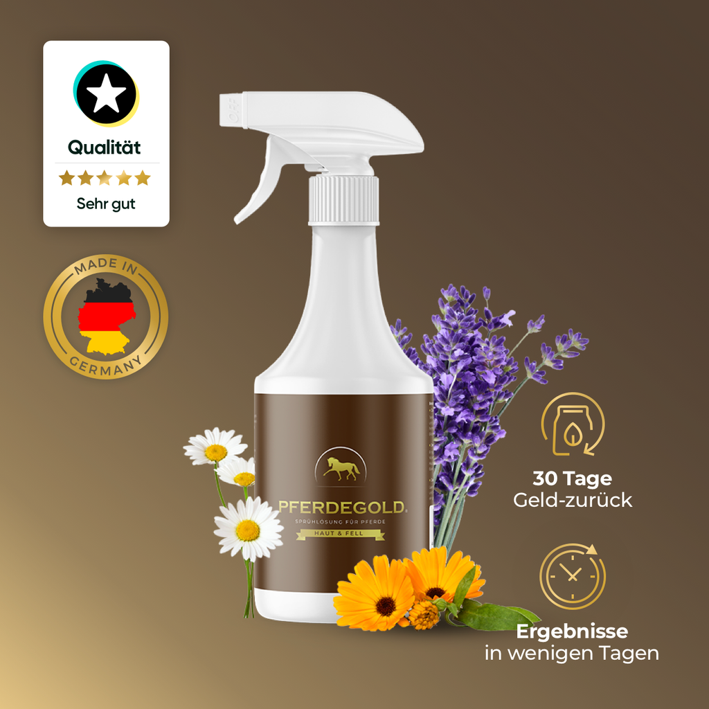Pferdegold® Haut & Fell Spray – Fellpflege-Spray für Pferde 1 L