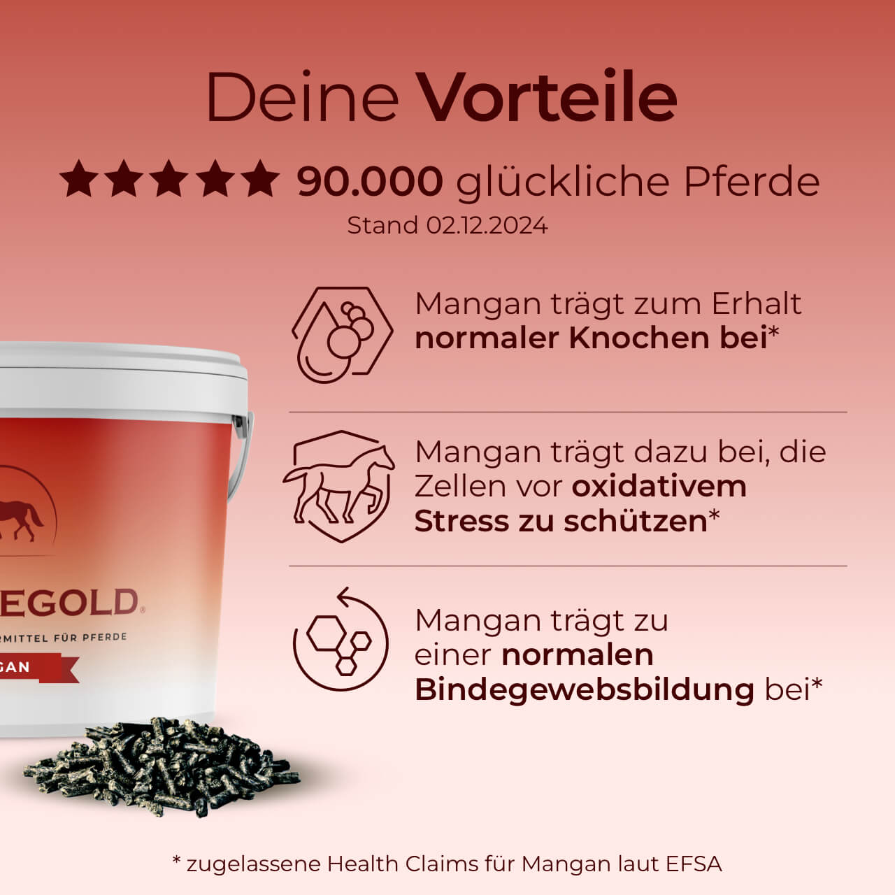 Pferdegold® Mangan – Spurenelement-Ergänzung für Pferde mit Leinsaat & Spirulina