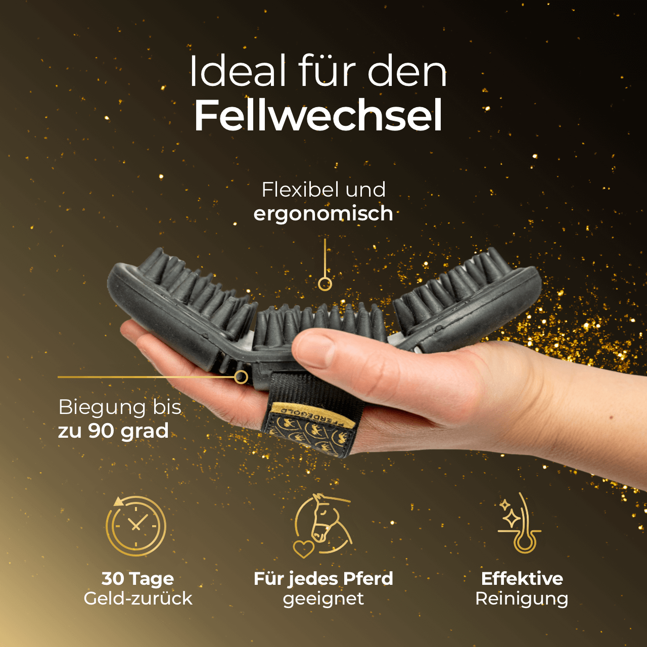 Pferdegold® Massagestriegel – Fellpflege & Striegel für Pferde