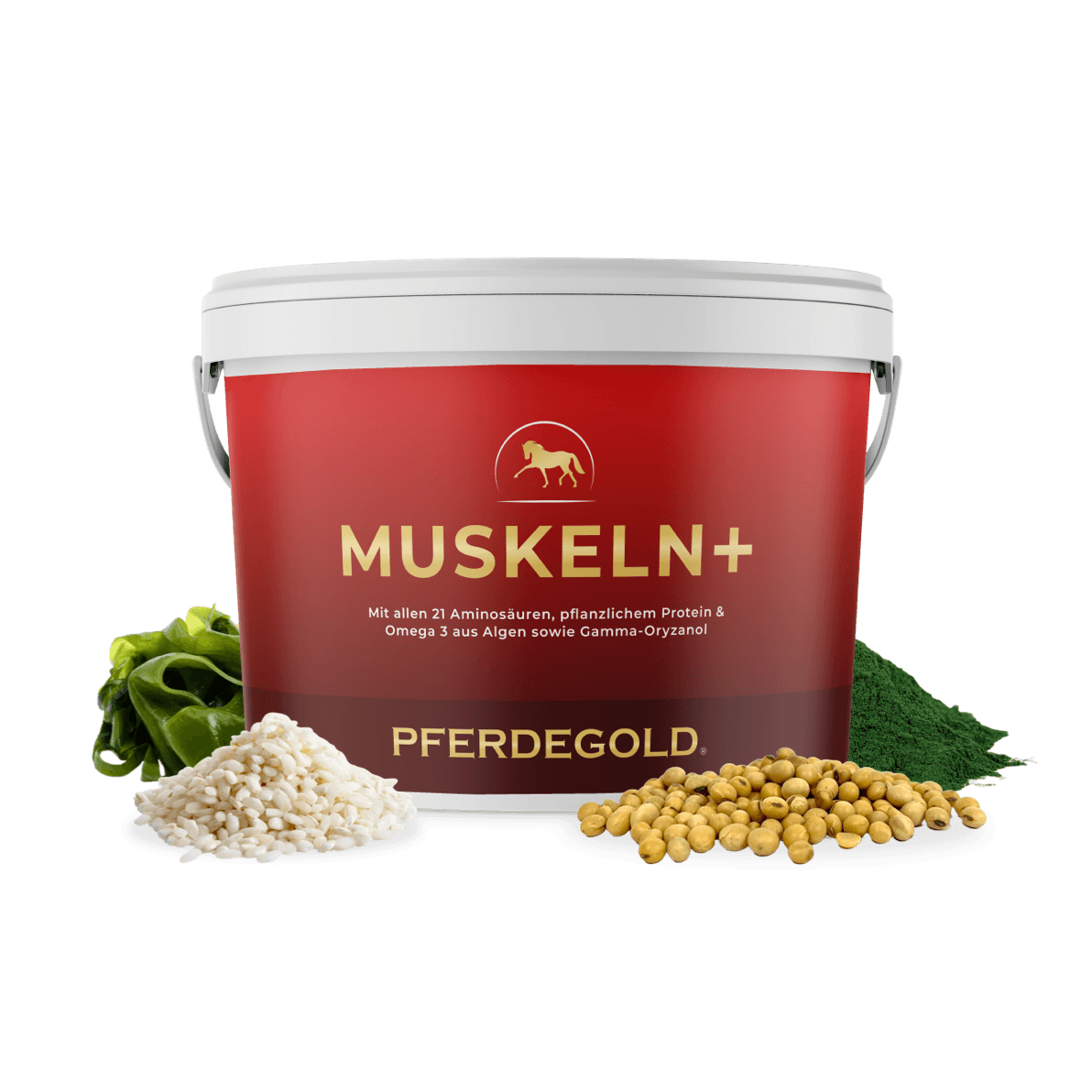 Pferdegold® Muskeln+ 2.0 – Muskelaufbau-Ergänzung für Pferde mit pflanzlichen Proteinen