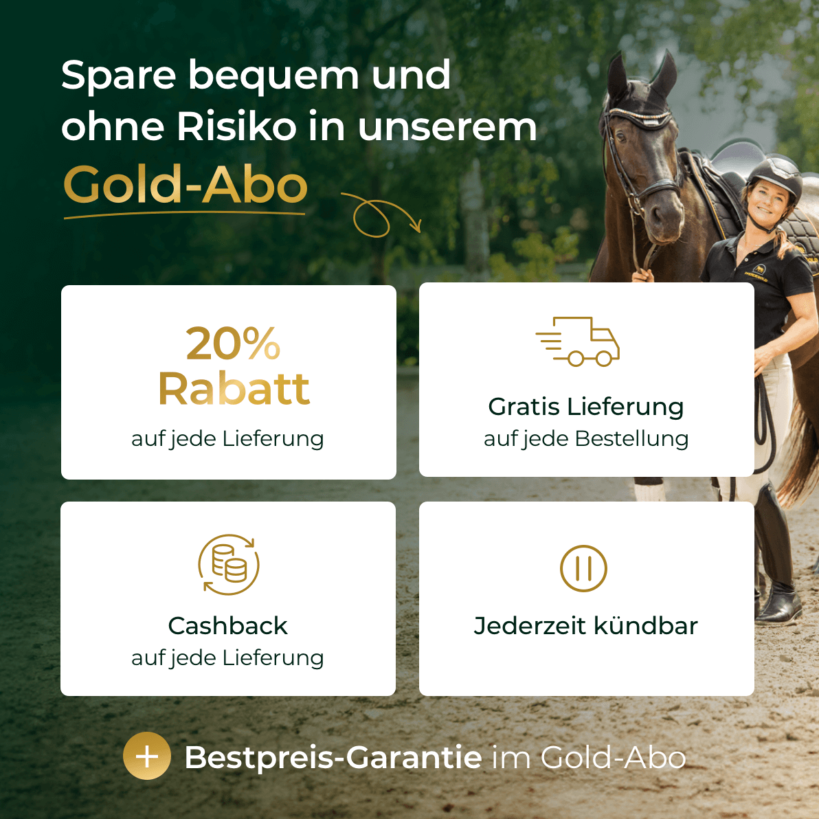 Pferdegold® Muskeln+ 2.0 – Muskelaufbau-Ergänzung für Pferde mit pflanzlichen Proteinen