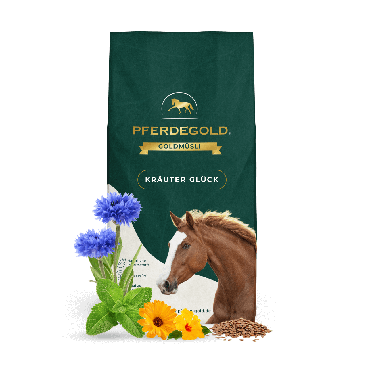 Pferdegold® Goldmüsli® Kräuter Glück – Kräutermüsli für Pferde