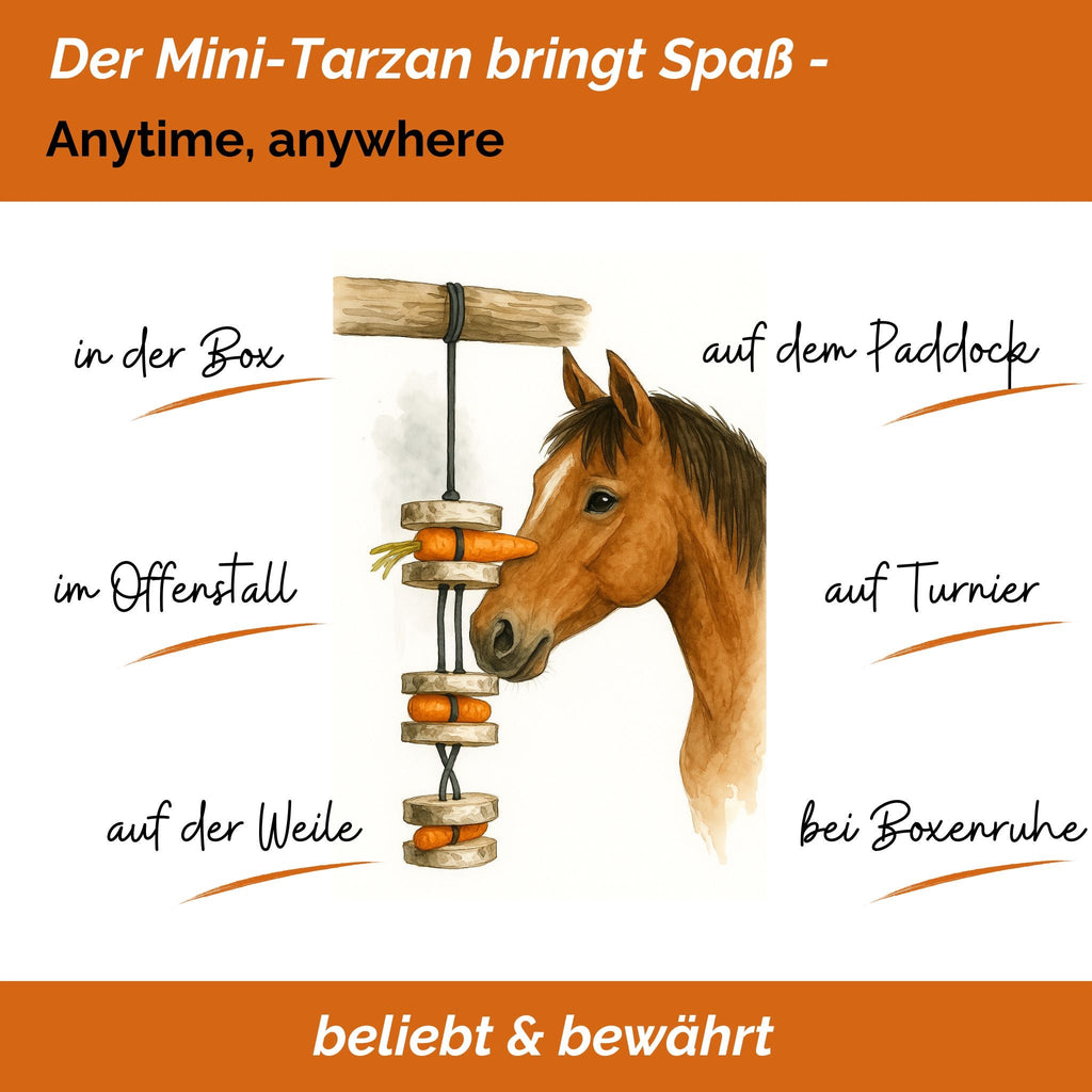 Pferdespielzeug Mini-Tarzan - Spielzeug für Pferde und Ponys gegen Langeweile - Pferdebeschäftigung - TierVita