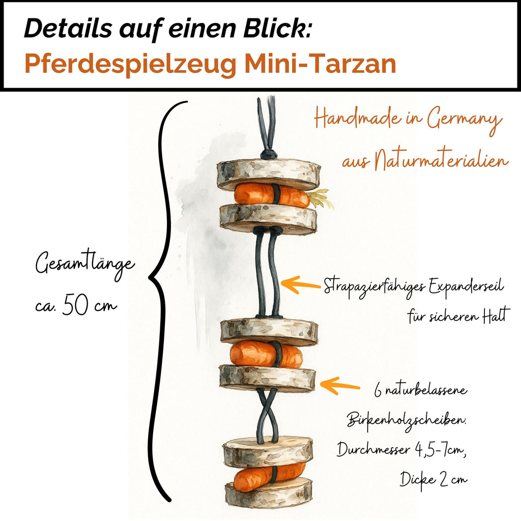 Pferdespielzeug Mini-Tarzan - Spielzeug für Pferde und Ponys gegen Langeweile - Pferdebeschäftigung - TierVita