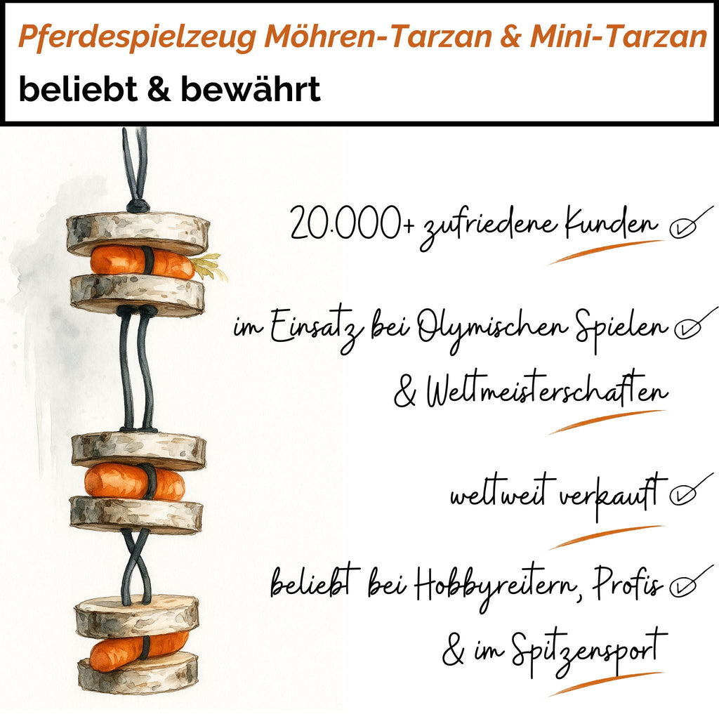 Pferdespielzeug Mini-Tarzan - Spielzeug für Pferde und Ponys gegen Langeweile - Pferdebeschäftigung - TierVita