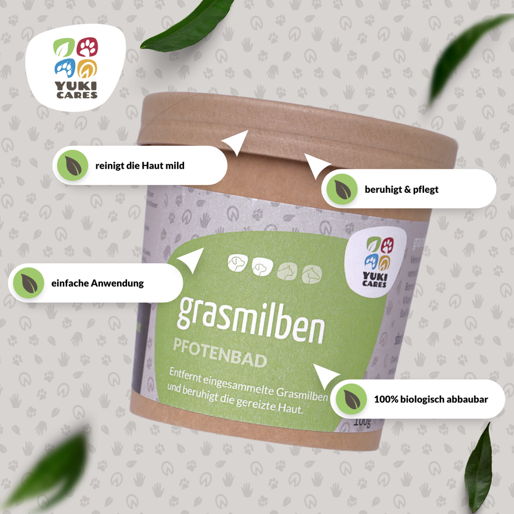 Pfotenbad Grasmilben