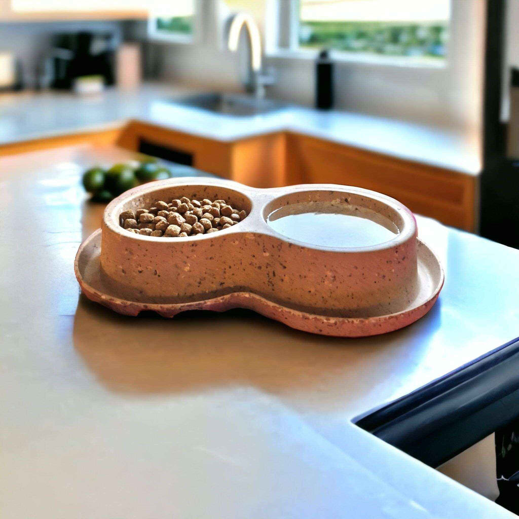 Nachhaltiger Biokunststoff Doppelfressnapf aus Bambus und Kaffeebohnen - TierVita