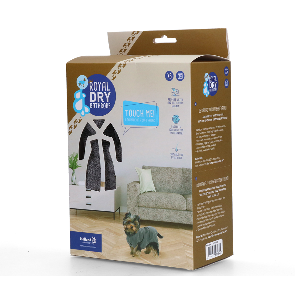 Royal Dry Mikrofaser-Bademantel für Hunde XS – Saugfähig & Antibakteriell