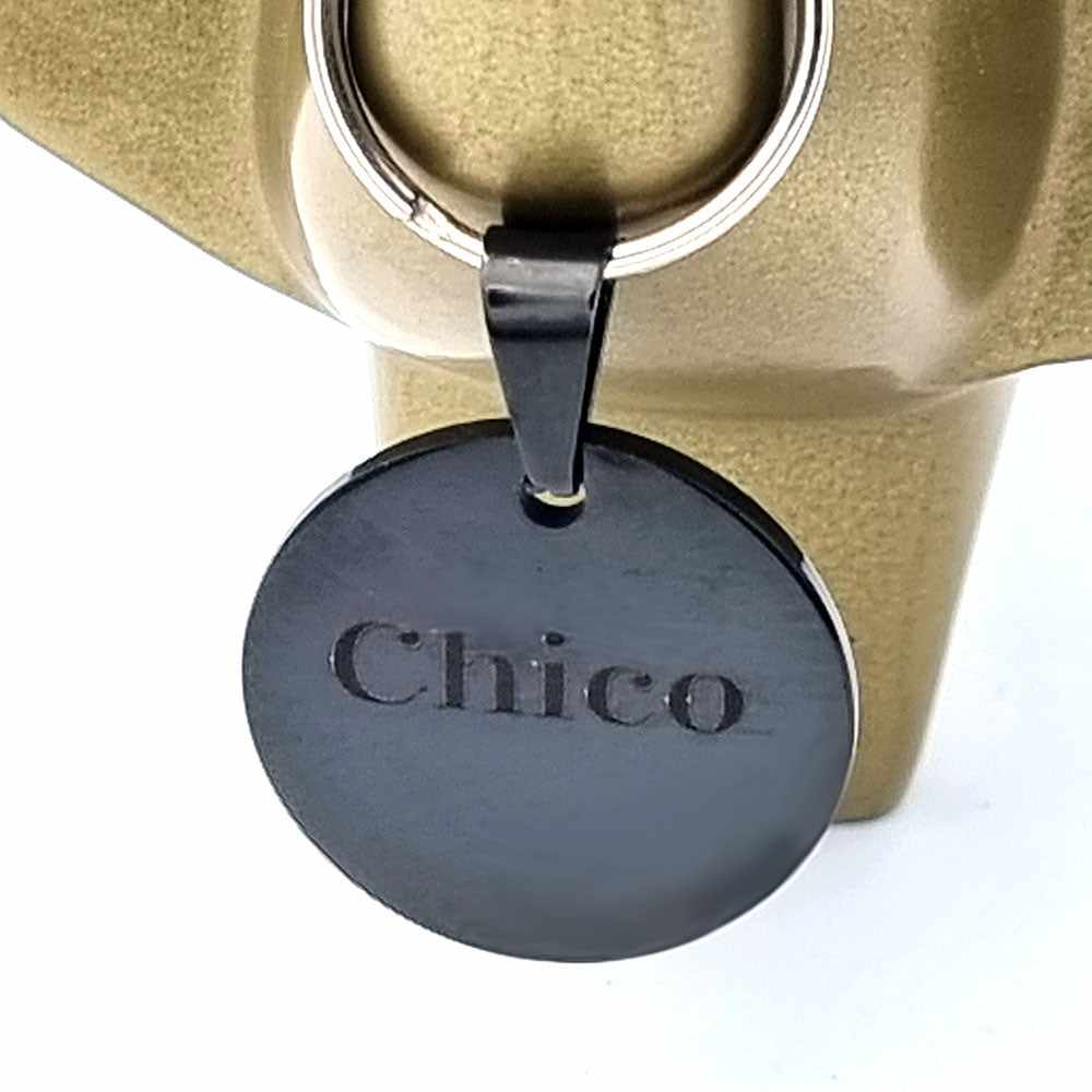 Hundemarke mit Gravur, Name und Telefon personalisiert, rund, 25mm oder 30mm in verschiedenen Farben