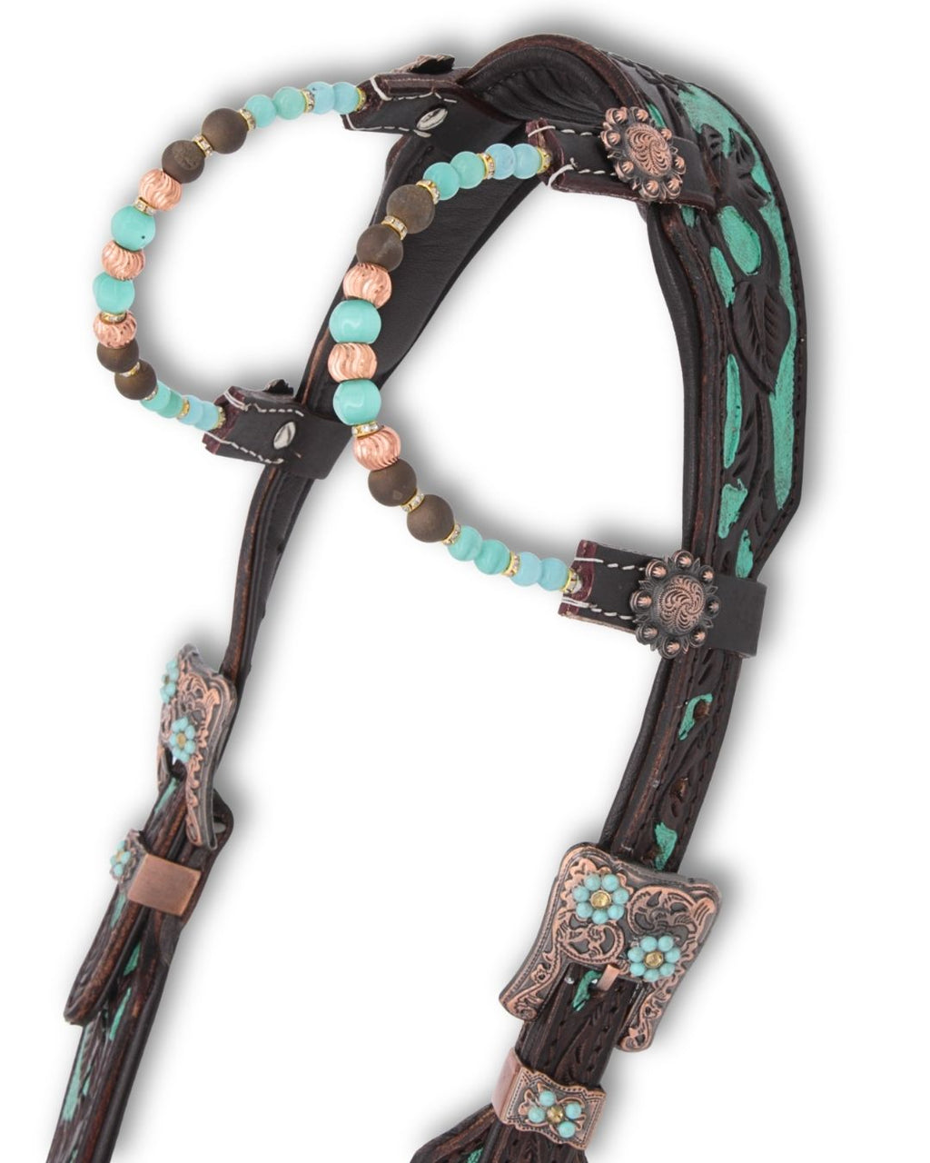 Zweiohr Super Soft anatomische Westerntrense Türkis mit Perlen-Earloop, dunkelbraun,