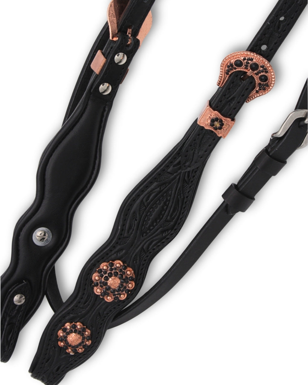 Super Soft Westerntrense Zweiohr Rosegold/Schwarz mit Kehlriemen,