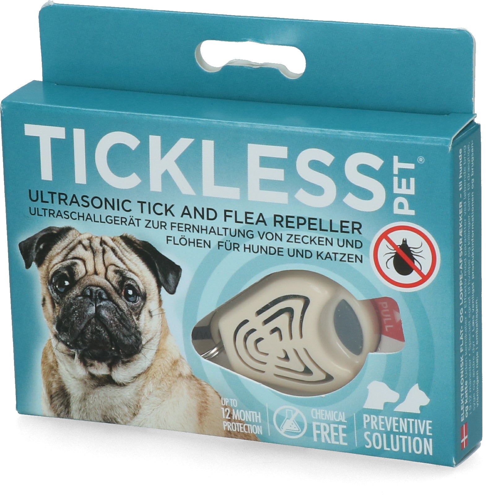 Tickless Pet Ultraschall Zeckenschutz für Hunde & Katzen – 6 Monate | Beige