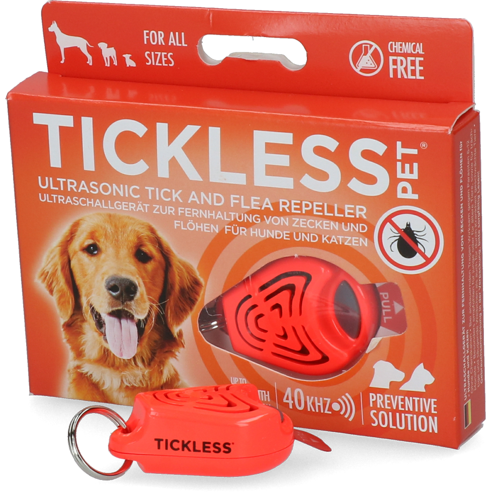 Tickless Pet Ultraschall Zeckenschutz für Hunde & Katzen – 6 Monate | Orange