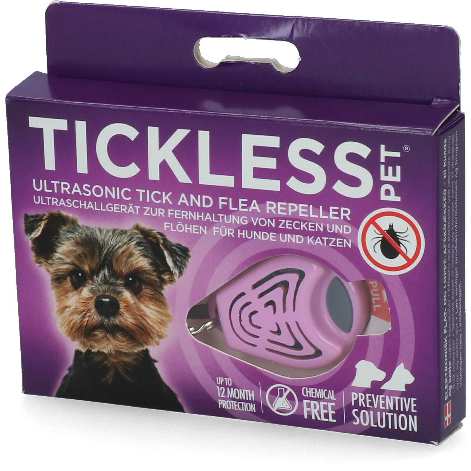 Tickless Pet Ultraschall Zeckenschutz für Hunde & Katzen – 6 Monate | Rosa