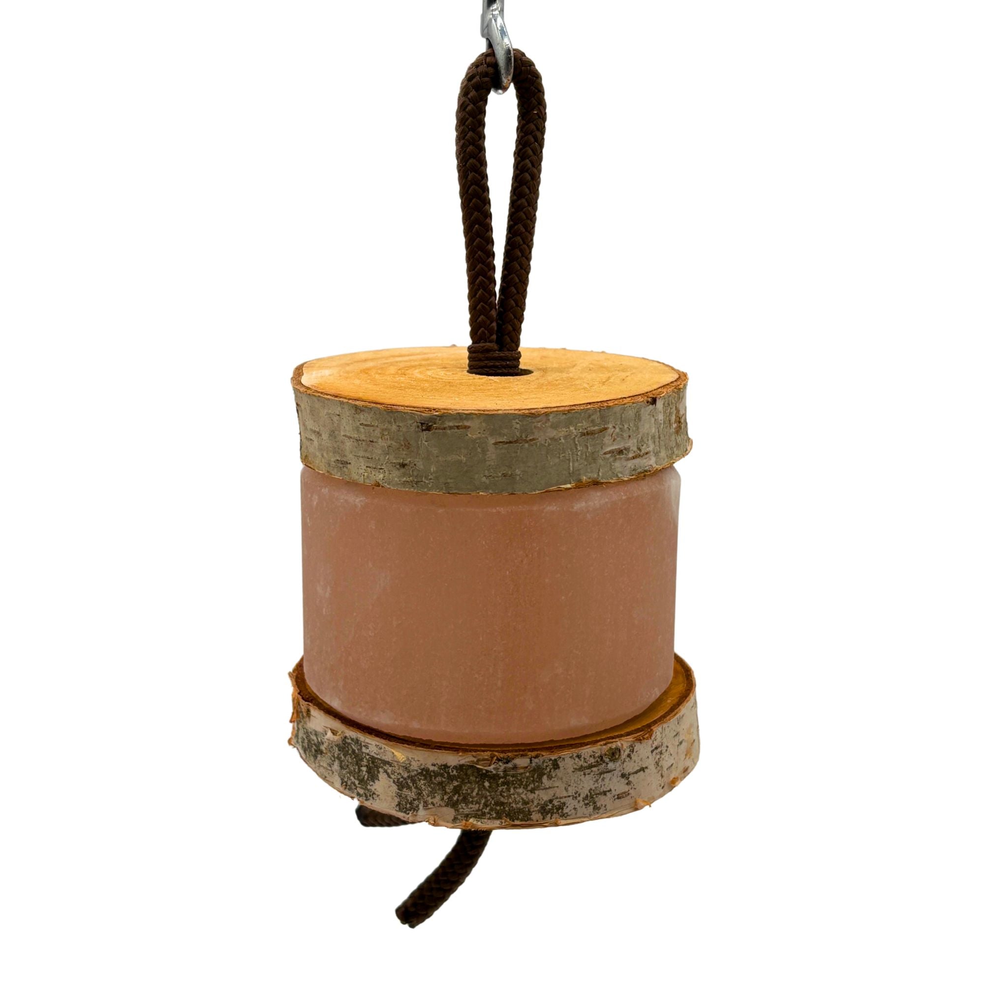 Himalaya-Leckstein Set: Halterung aus Birkenholz und 2 Himalaya Salzlecksteinen - TierVita