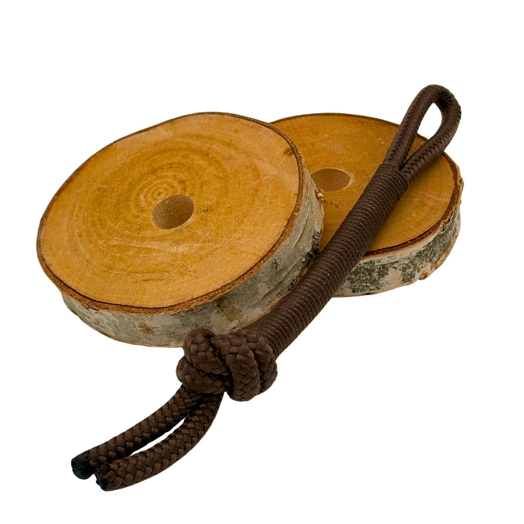 Himalaya-Leckstein Set: Halterung aus Birkenholz und 2 Himalaya Salzlecksteinen - TierVita