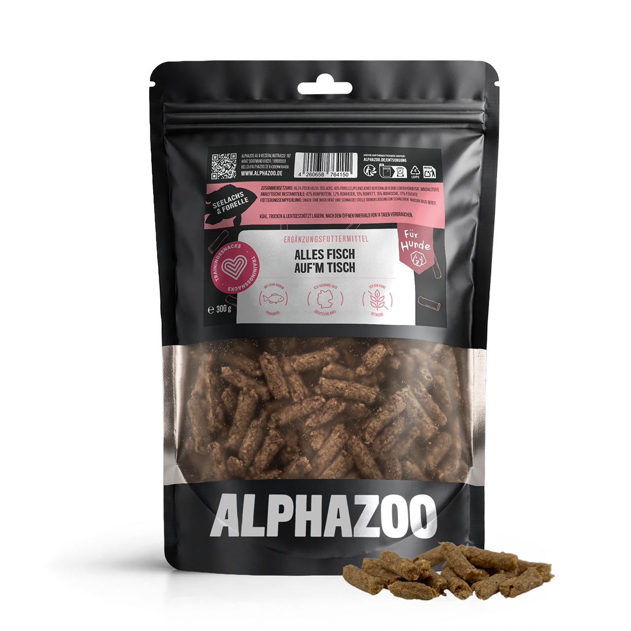 Alles Fisch Auf'm Tisch – Softsnack für Hunde, Seelachs & Forelle, getreidefrei