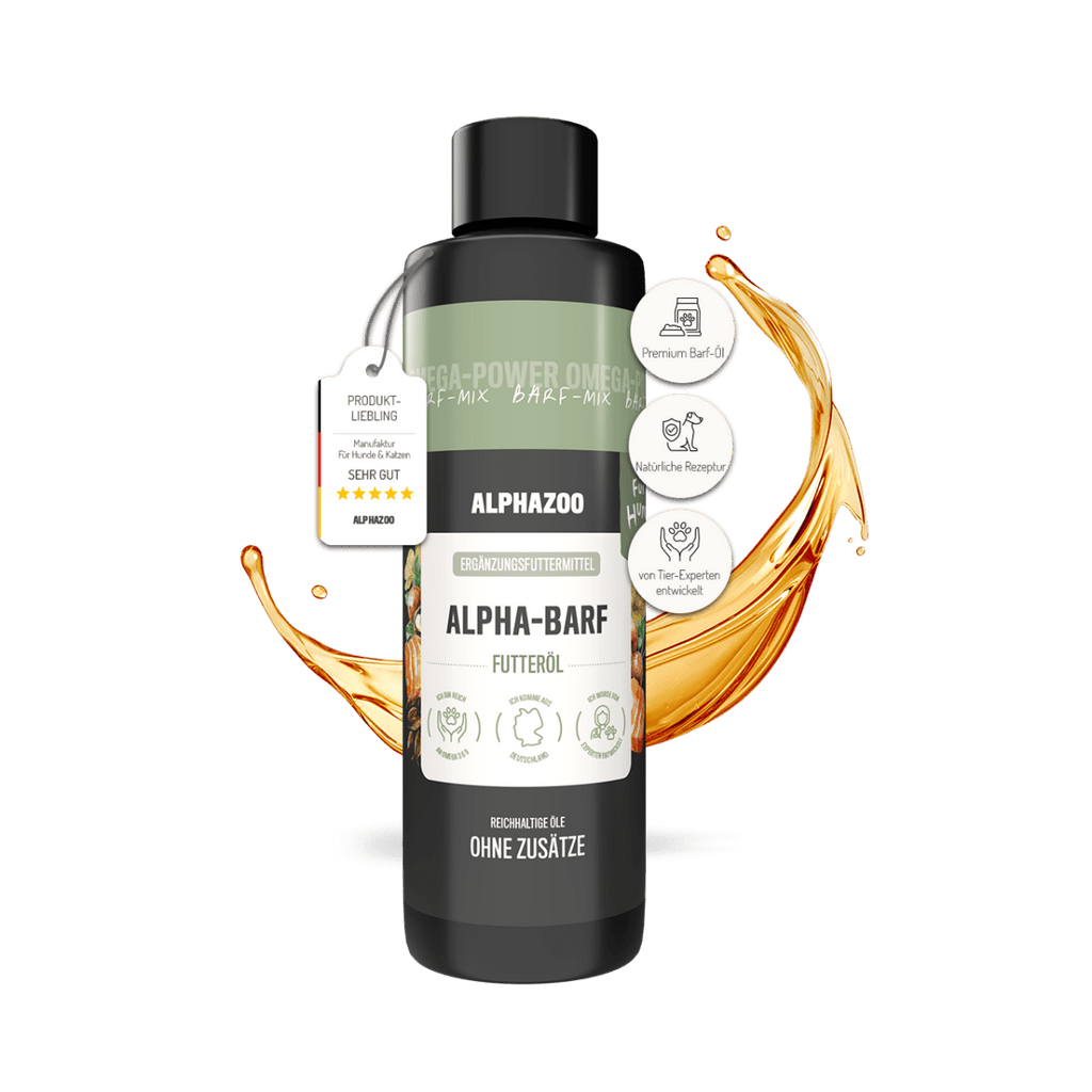 Alpha-Barf Futteröl für Hunde – Lein, Lachs, Nachtkerze & Argan kaltgepresst