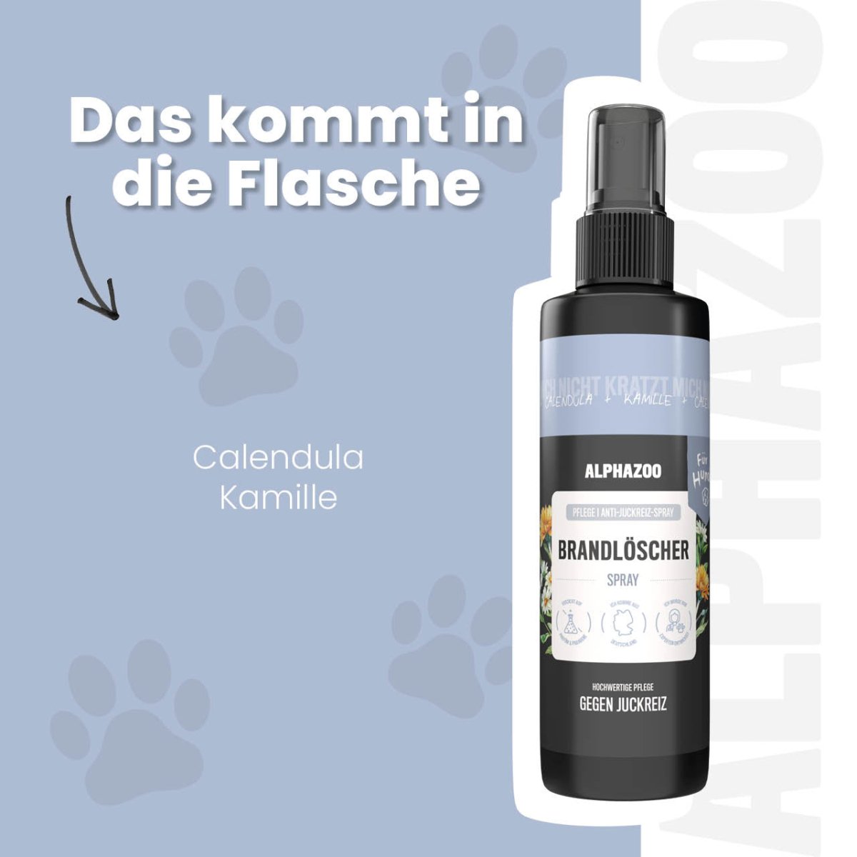 Brandlöscher Anti-Juckreiz Spray für Hunde – pflanzlich mit Kamille & Calendula