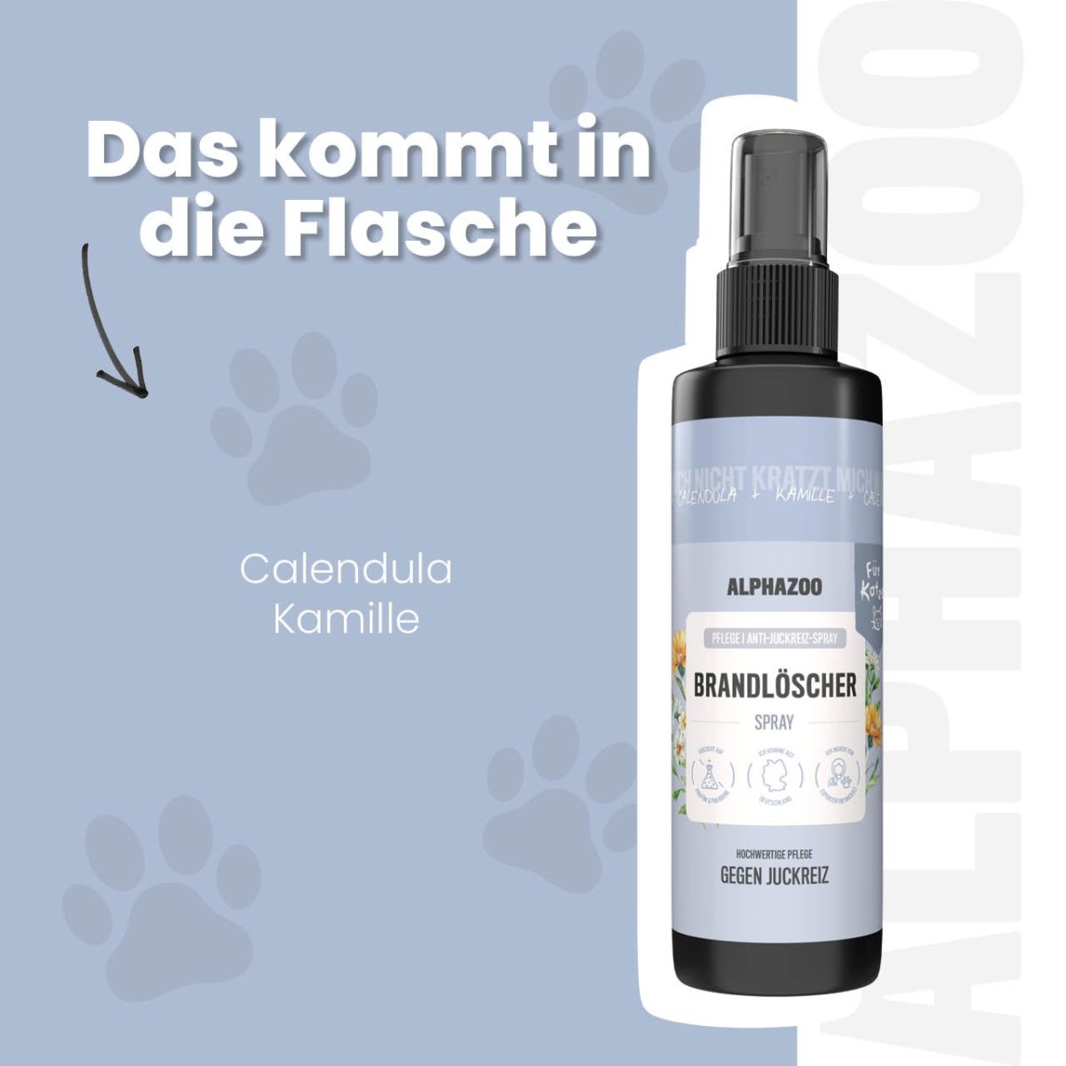 Brandlöscher Anti-Juckreiz Spray für Katzen – pflanzlich mit Kamille & Calendula